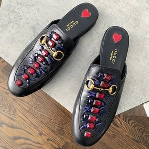 Gucci Princetown Crystal Jewel Horsebit  Slipper/Mules